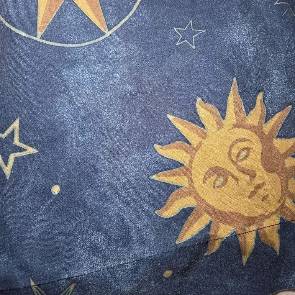 Vintage Celestial‎ Sun Moon Stars King Size Pillowcase Blue Astrology Whimsigoth